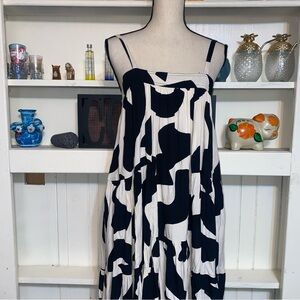 Abel The Label Geo Print Cami Trapeze Tiered‎ Maxi Dress Small